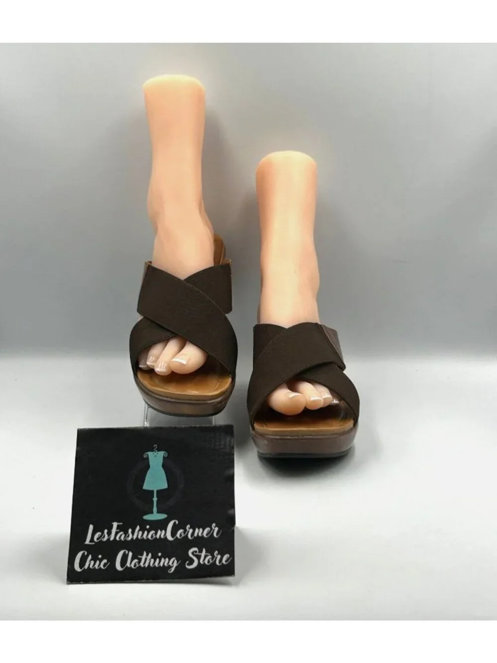 Dansko Women's Brown Stretch Fabric Ava Wedge Slide Sandals Size 10.5 (41) 3631